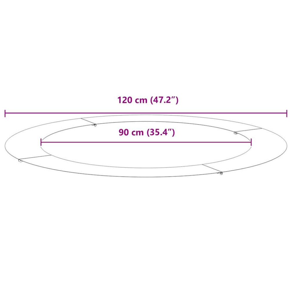 Produktbild för lämplig för Flat Trädringar 5 pcs Svart Ø90 / 120 cm Stål