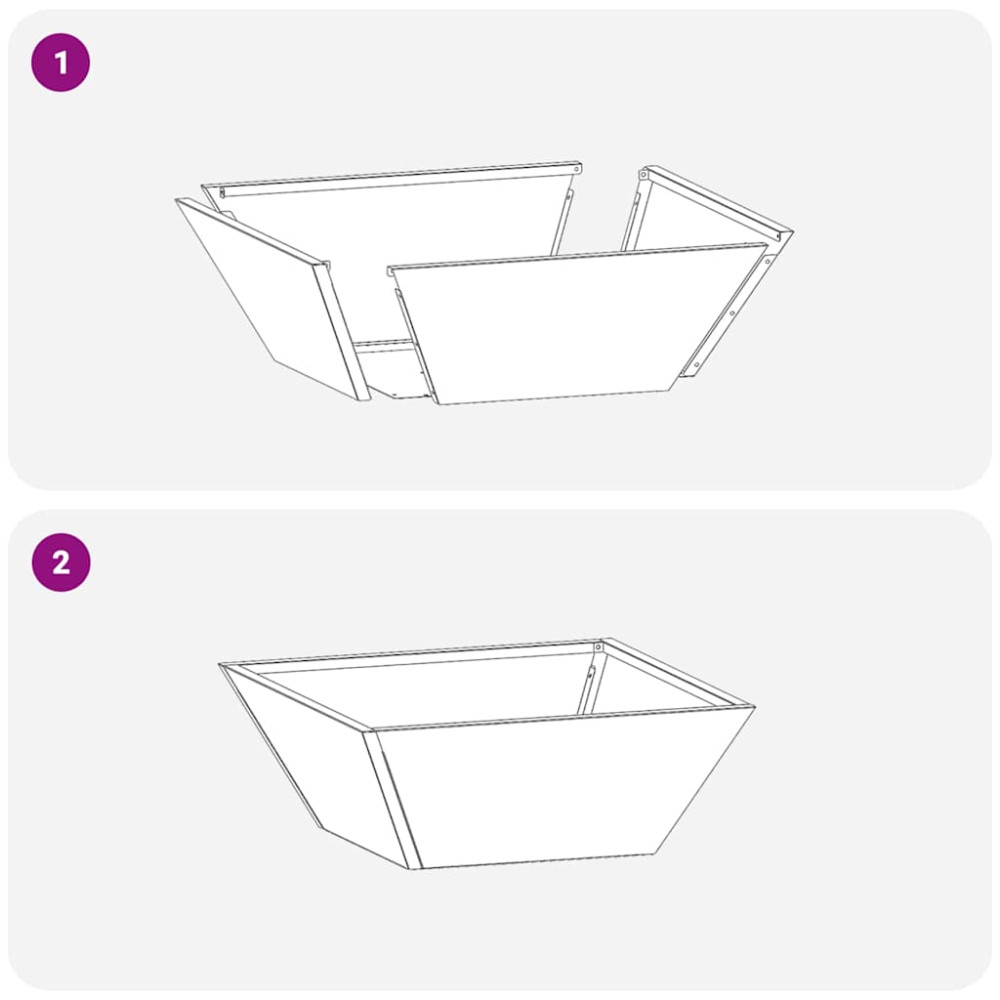 Produktbild för Trädgårdsplanterare 5 pcs Silver 40 x 40 x 15 cm