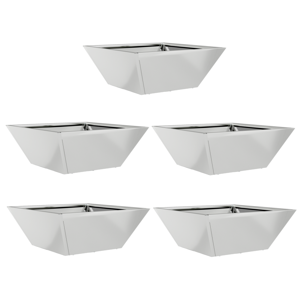 Produktbild för Trädgårdsplanterare 5 pcs Silver 40 x 40 x 15 cm