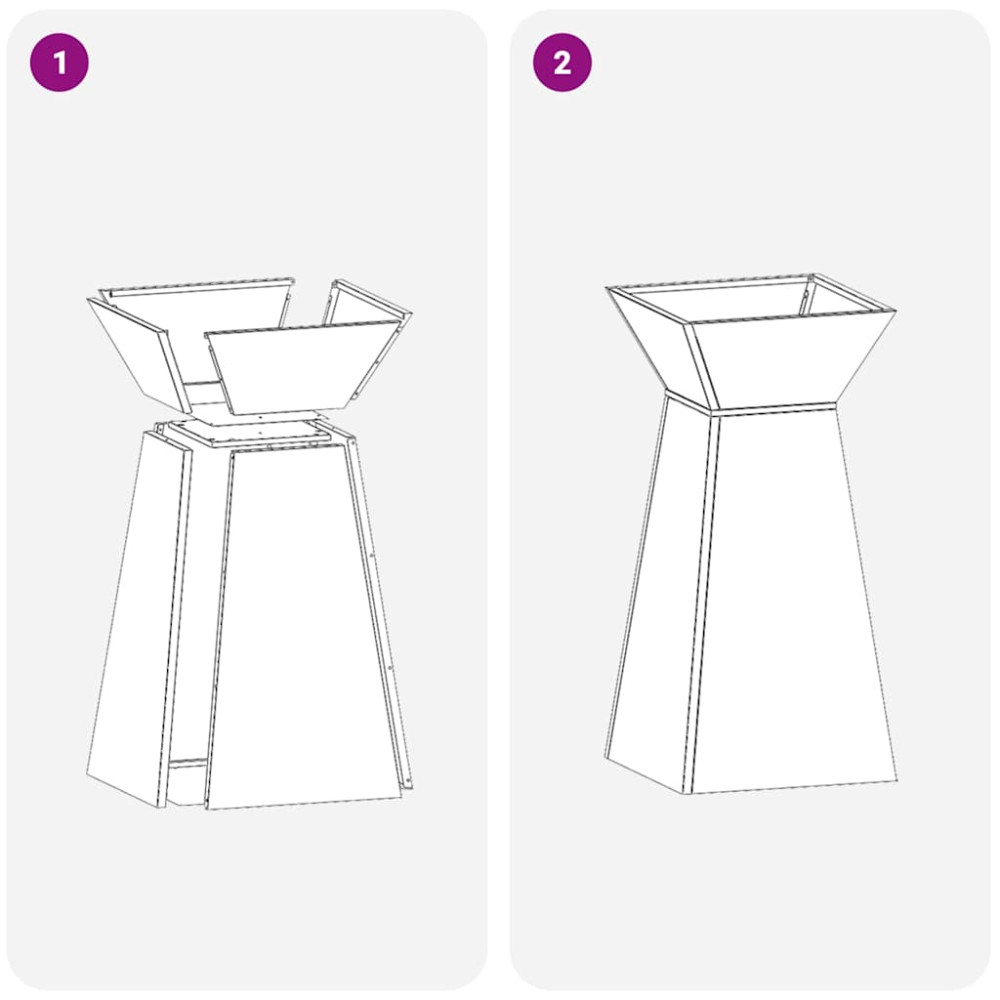 Produktbild för Pelarkrukor 2 pcs Antracit 35 x 35 x 73 cm