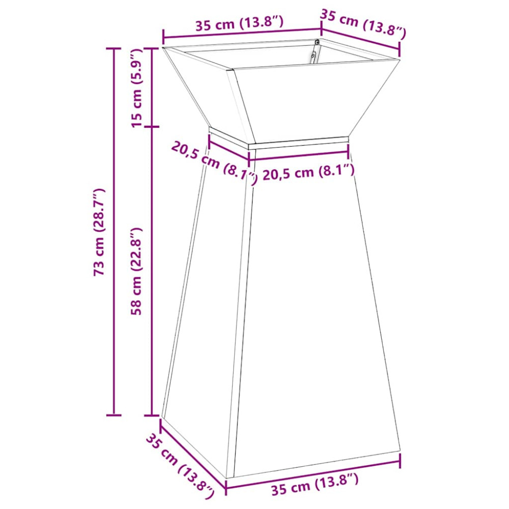 Produktbild för Pelarkrukor 2 pcs Antracit 35 x 35 x 73 cm