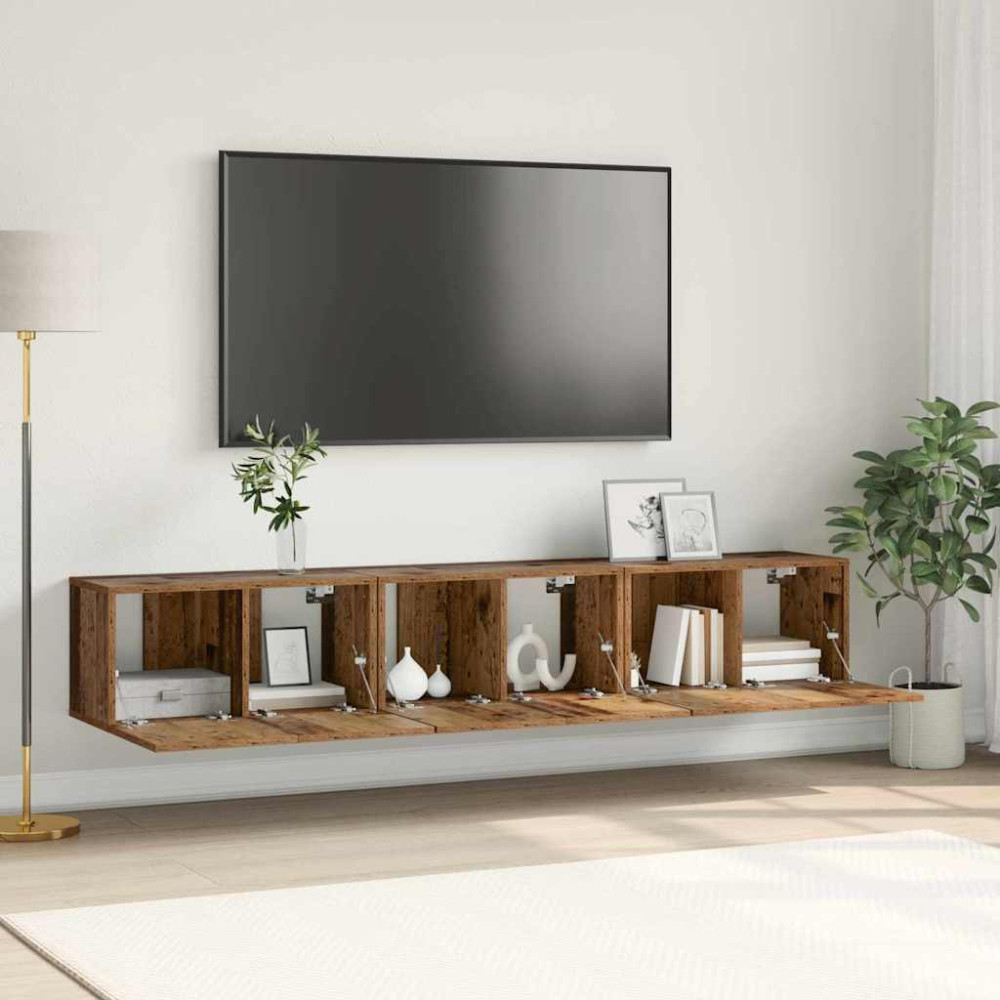Produktbild för TV-bänkset 3 pcs Brun 60 x 30 x 30 cm Konstruerat trä