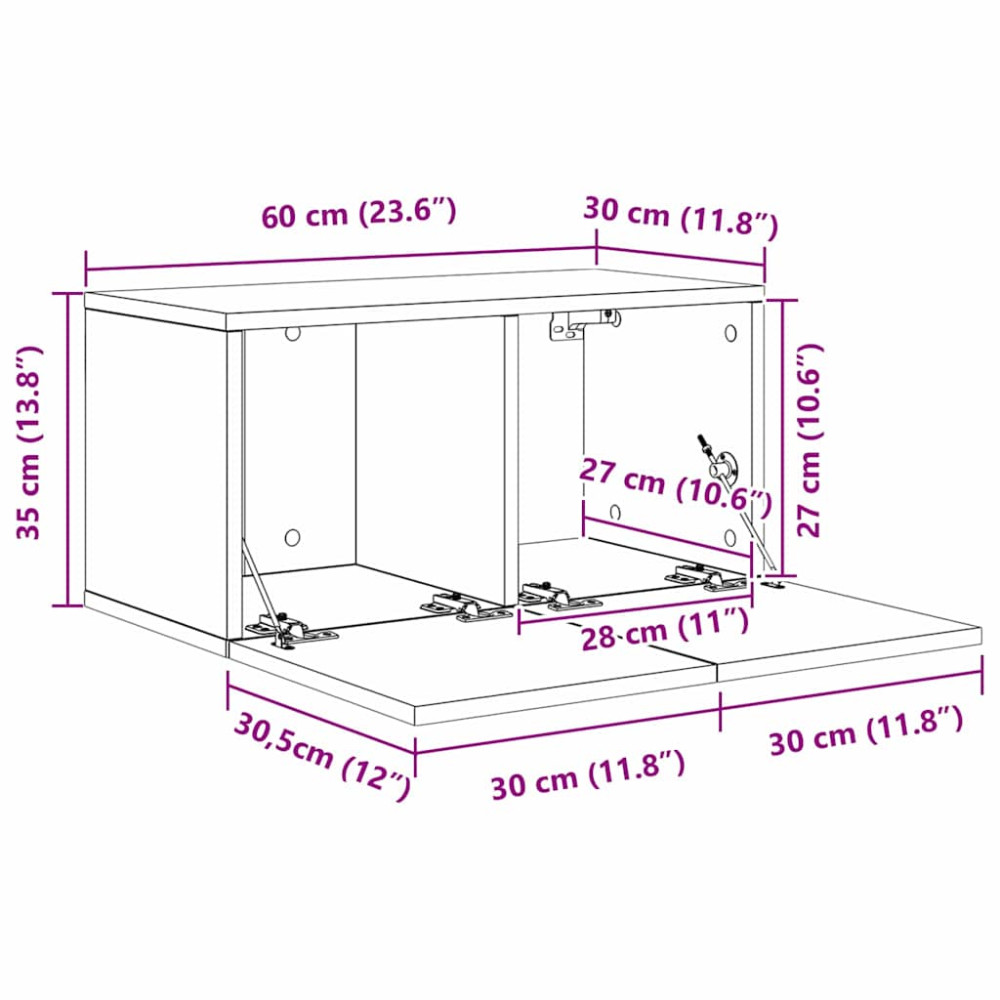 Produktbild för TV-bänkset 3 pcs Brun 60 x 30 x 30 cm Konstruerat trä