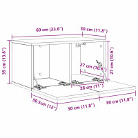 Produktbild för TV-bänkset 3 pcs Brun 60 x 30 x 30 cm Konstruerat trä