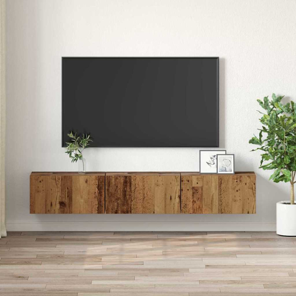 Produktbild för TV-bänkset 3 pcs Brun 60 x 30 x 30 cm Konstruerat trä