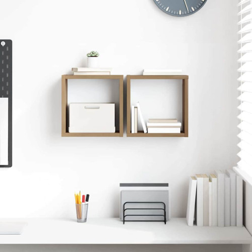 vidaXL Vägg hyllor med hylla 2 pcs Artisan Ek Konstruerat trä