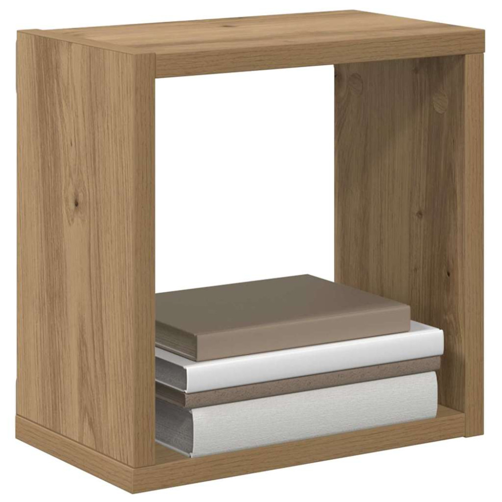 Produktbild för Vägg hyllor med hylla 2 pcs Artisan Ek Konstruerat trä