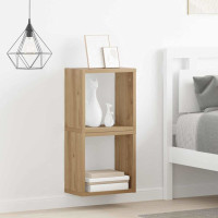 Produktbild för Vägg hyllor med hylla 2 pcs Artisan Ek Konstruerat trä