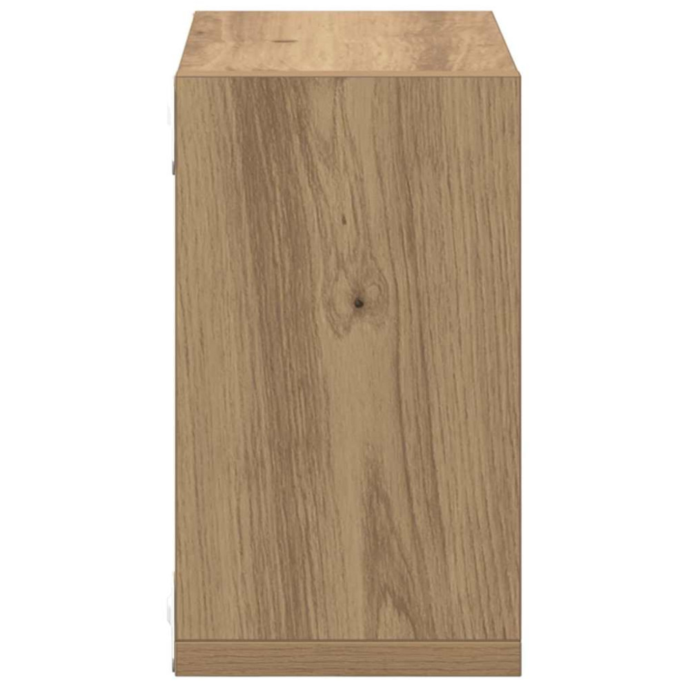 Produktbild för Vägg hyllor med hylla 2 pcs Artisan Ek Konstruerat trä
