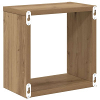 Produktbild för Vägg hyllor med hylla 2 pcs Artisan Ek Konstruerat trä