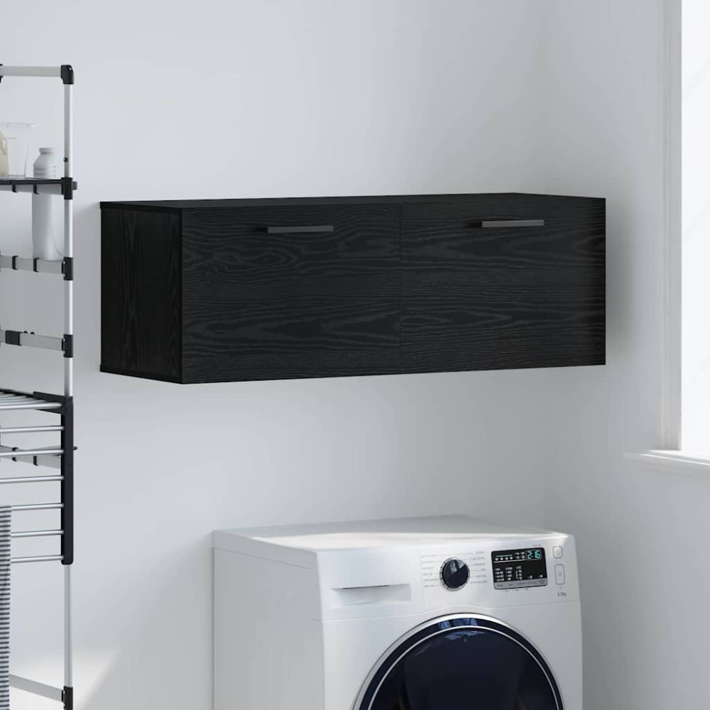 Produktbild för Väggskåp Svart ek 100 x 36.5 x 35 cm Konstruerat trä