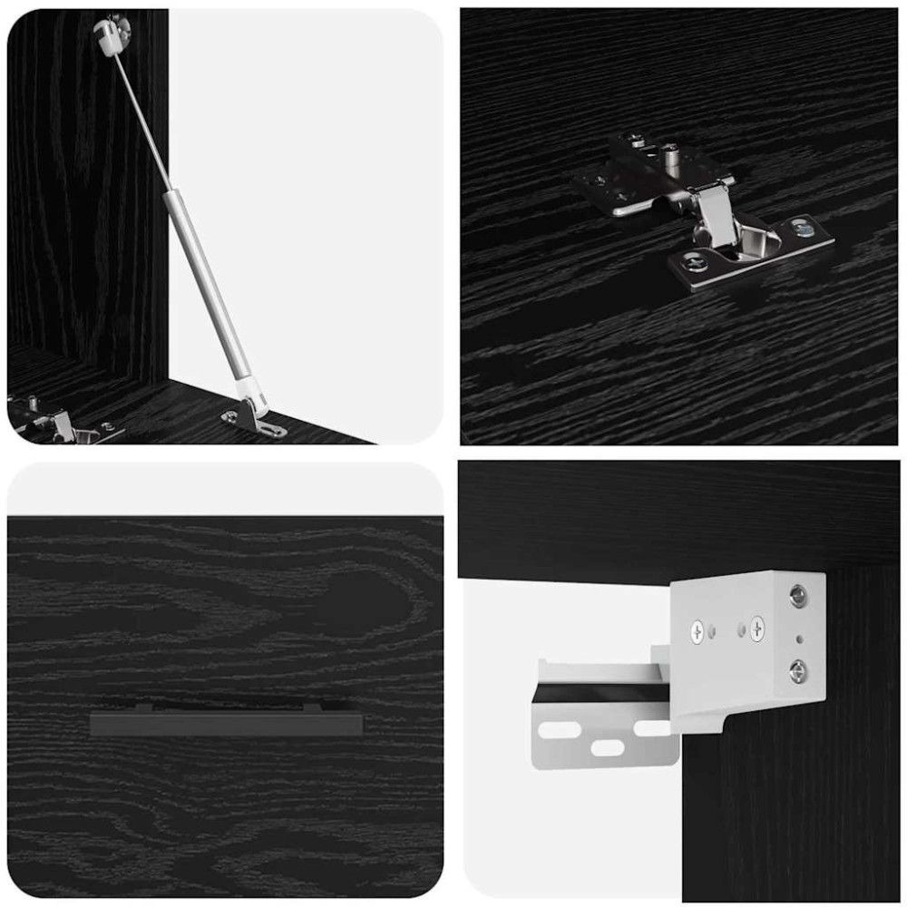 Produktbild för Väggskåp Svart ek 100 x 36.5 x 35 cm Konstruerat trä