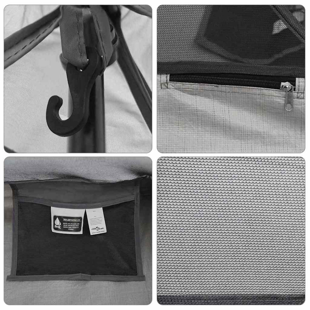 Produktbild för Innertält med tak med lagring Svart 240 x 160 x 133 cm Nät