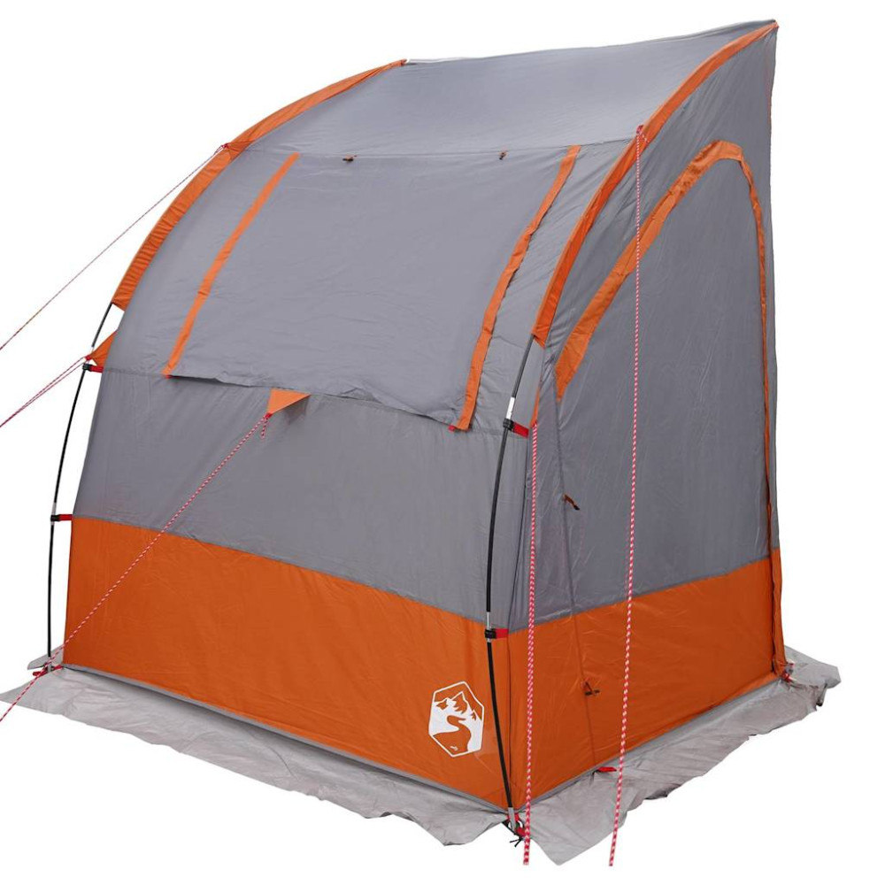 Produktbild för Baklucketält person 194 x 180 x 210 cm Grå och orange taffeta
