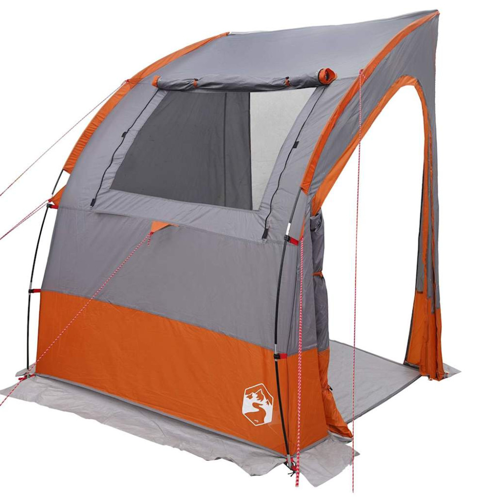 Produktbild för Baklucketält person 194 x 180 x 210 cm Grå och orange taffeta