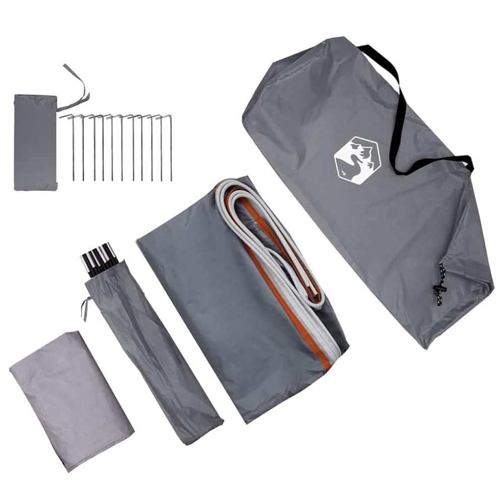 Produktbild för Baklucketält person 194 x 180 x 210 cm Grå och orange taffeta