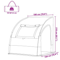 Produktbild för Baklucketält person 194 x 180 x 210 cm Grå och orange taffeta