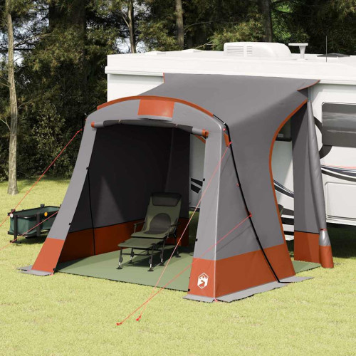 vidaXL Baklucketält person 285 x 255 x 245 cm Grå och orange taffeta