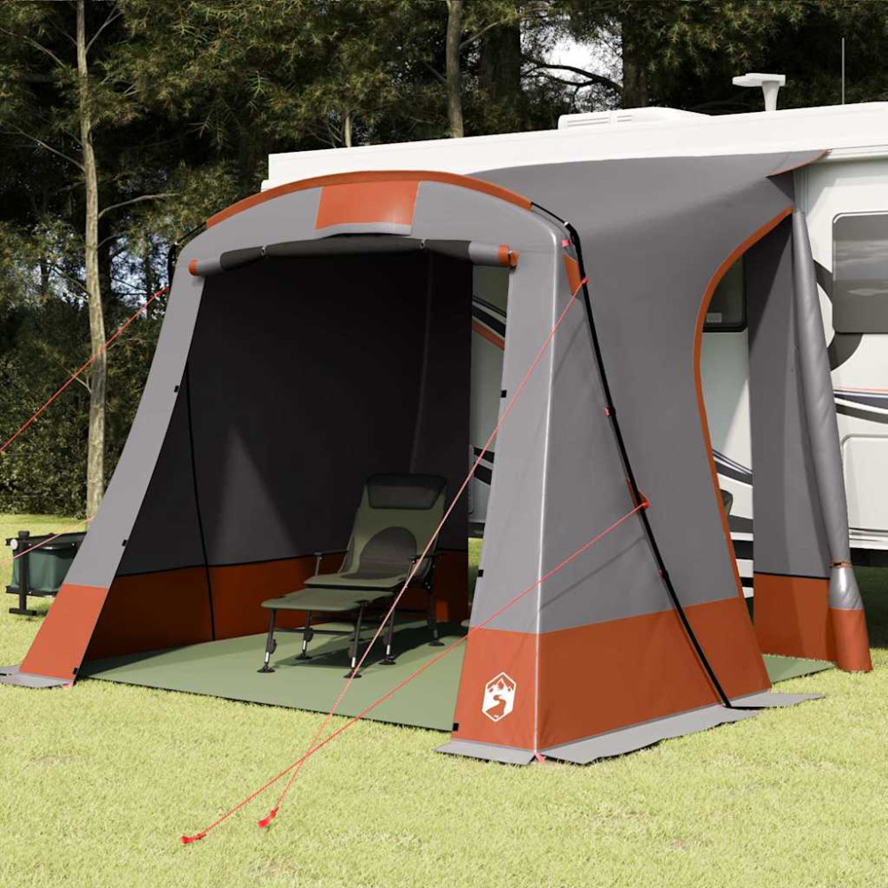 Produktbild för Baklucketält person 285 x 255 x 245 cm Grå och orange taffeta