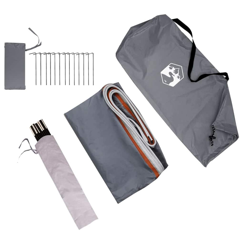 Produktbild för Baklucketält person 285 x 255 x 245 cm Grå och orange taffeta