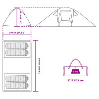 Produktbild för Tunnel tält med tak med lagring Blå 510 x 240 x 156 cm taffeta