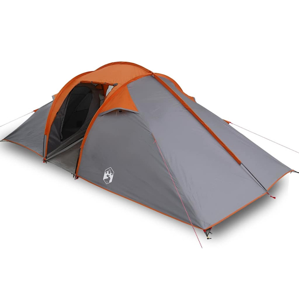Produktbild för Tunnel tält med tak Grå och orange 510 x 240 x 156 cm taffeta