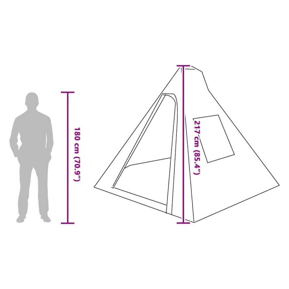 Produktbild för Tipi Tält med tak med lagring Grön 383 x 338 x 217 cm taffeta