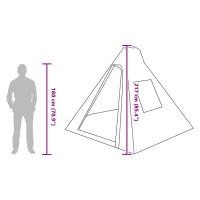 Produktbild för Tipi Tält med tak med lagring Grön 383 x 338 x 217 cm taffeta