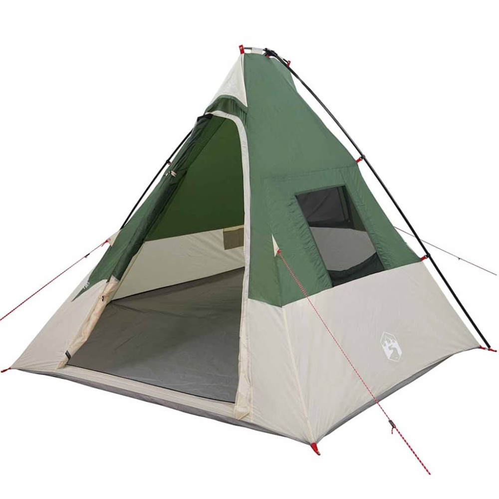 Produktbild för Tipi Tält med tak med lagring Grön 383 x 338 x 217 cm taffeta