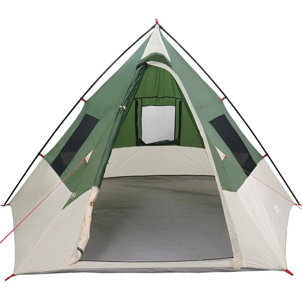 Produktbild för Tipi Tält med tak med lagring Grön 383 x 338 x 217 cm taffeta