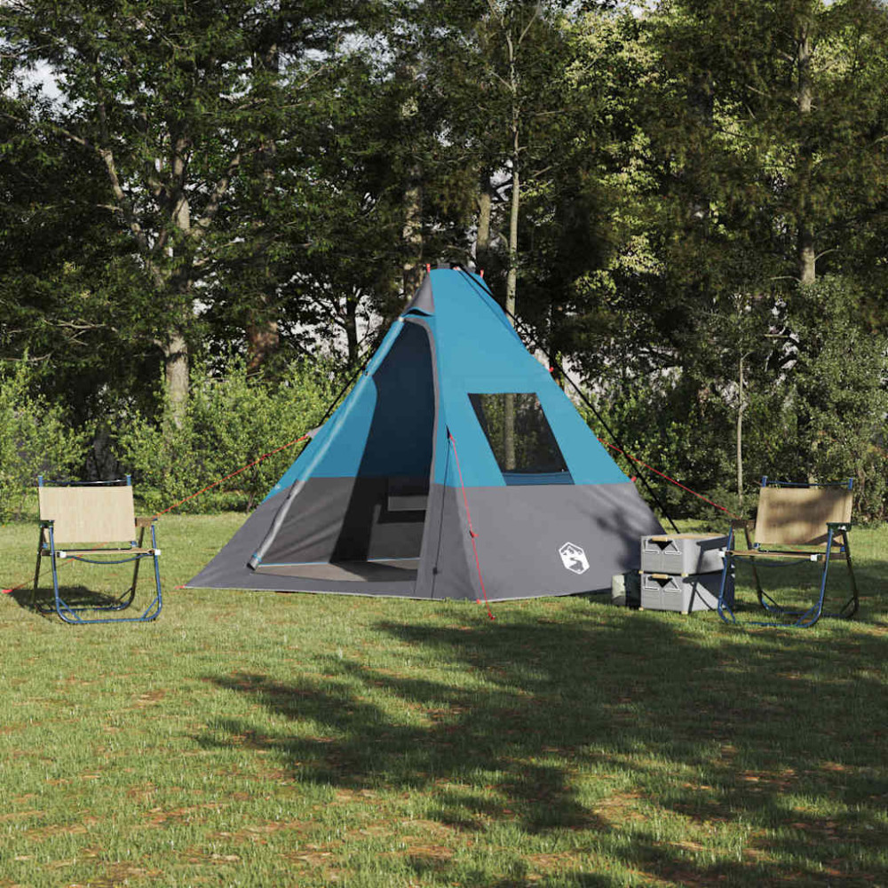 Produktbild för Tipi Tält med tak med lagring Blå 383 x 338 x 217 cm taffeta