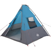 Produktbild för Tipi Tält med tak med lagring Blå 383 x 338 x 217 cm taffeta
