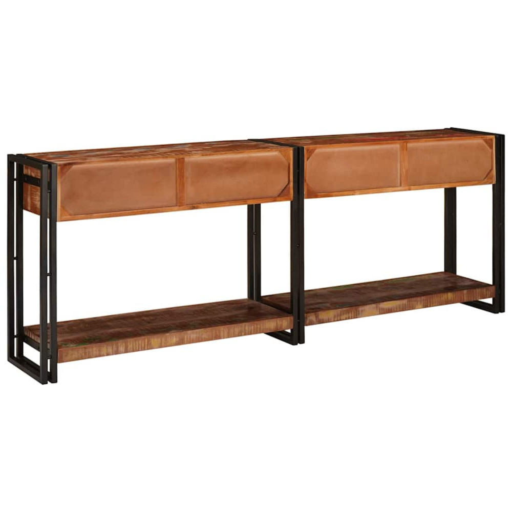 Produktbild för Konsolbord med låda 2 pcs Flerfärgsdesign Solid återvunnen trä