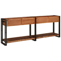 Produktbild för Konsolbord med låda 2 pcs Flerfärgsdesign Solid återvunnen trä
