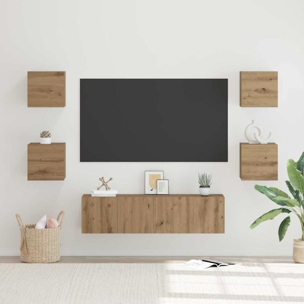 Produktbild för TV-bänkset 6 pcs Artisan Ek Konstruerat trä