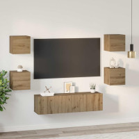 Produktbild för TV-bänkset 6 pcs Artisan Ek Konstruerat trä