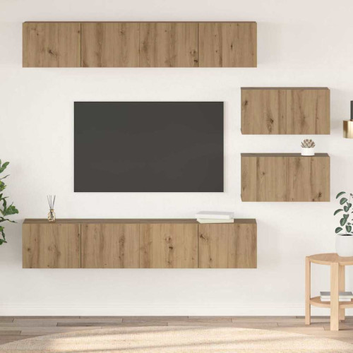 vidaXL TV-bänkset 6 pcs Artisan Ek Konstruerat trä