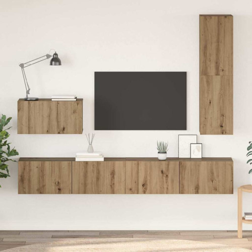 vidaXL Vägg TV Skåp 4 pcs Artisan Ek Konstruerat trä