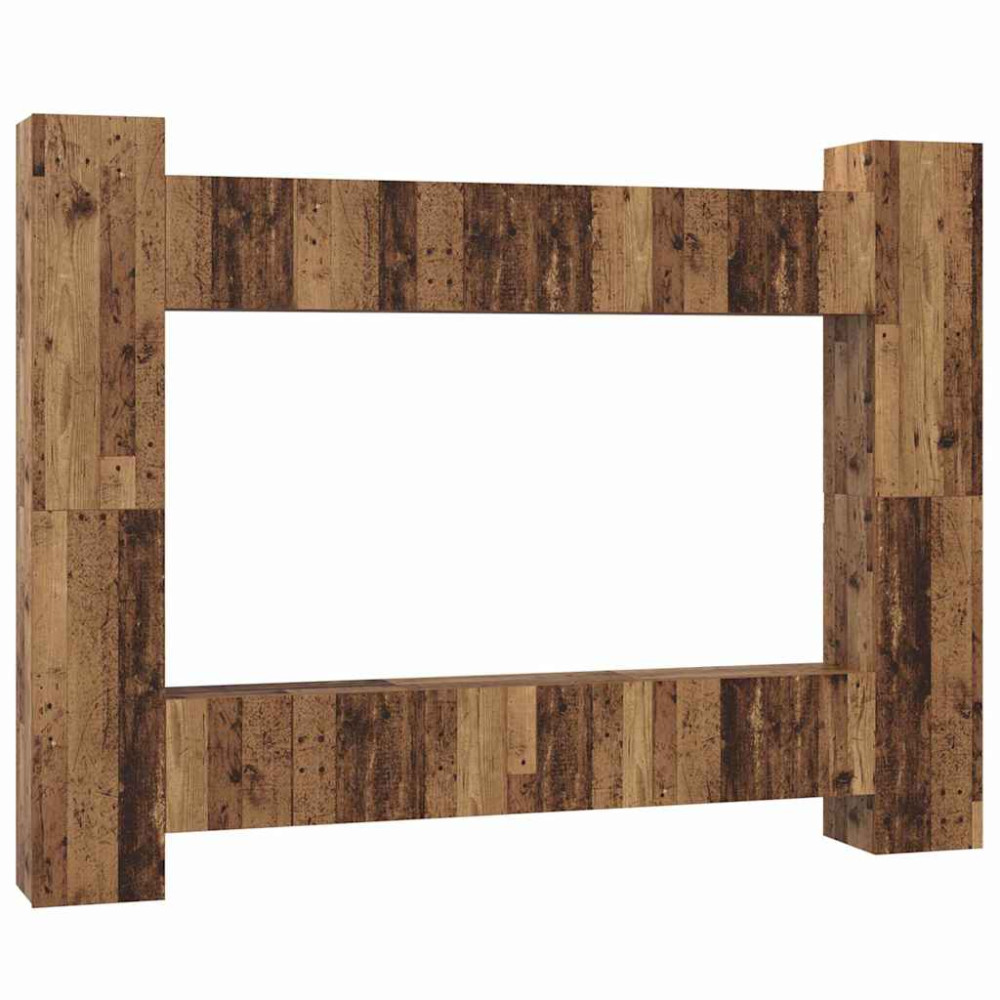 Produktbild för TV-bänkset 10 pcs Gammalt trä 30,5 x 30 x 90 cm Konstruerat trä