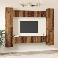 Produktbild för TV-bänkset 10 pcs Gammalt trä 30,5 x 30 x 90 cm Konstruerat trä
