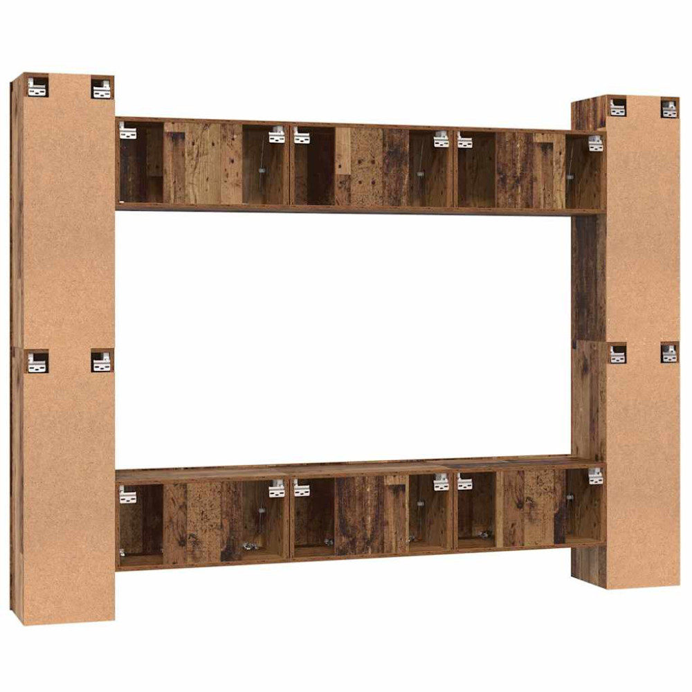 Produktbild för TV-bänkset 10 pcs Gammalt trä 30,5 x 30 x 90 cm Konstruerat trä