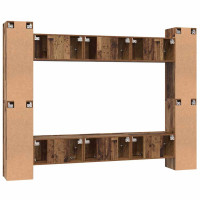 Produktbild för TV-bänkset 10 pcs Gammalt trä 30,5 x 30 x 90 cm Konstruerat trä
