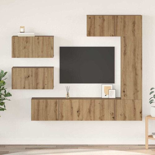 vidaXL TV-bänkset 6 pcs Artisan Ek Konstruerat trä