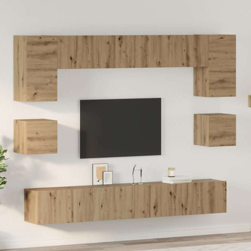 vidaXL TV-bänkset 8 pcs Artisan Ek Konstruerat trä