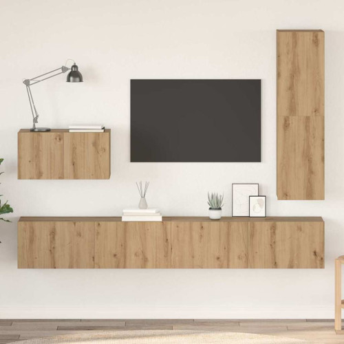 vidaXL TV-bänkset 4 pcs Artisan Ek Konstruerat trä