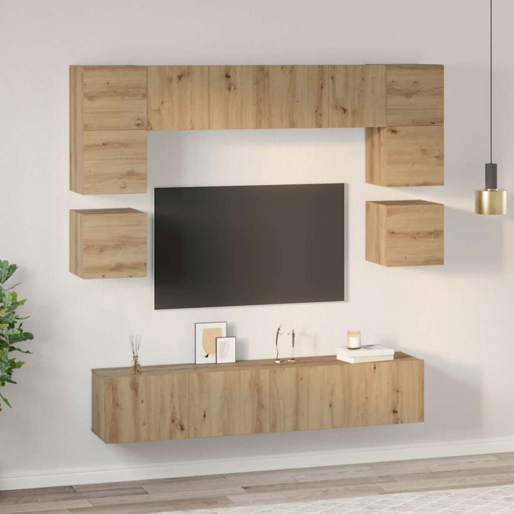 Produktbild för TV-bänkset 8 pcs Artisan Ek Konstruerat trä