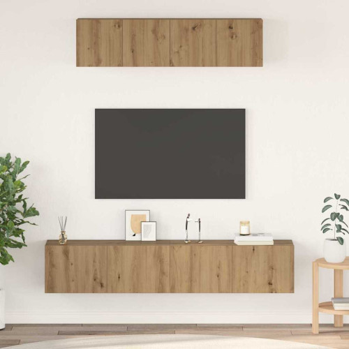 vidaXL TV-bänkset 4 pcs Artisan Ek Konstruerat trä