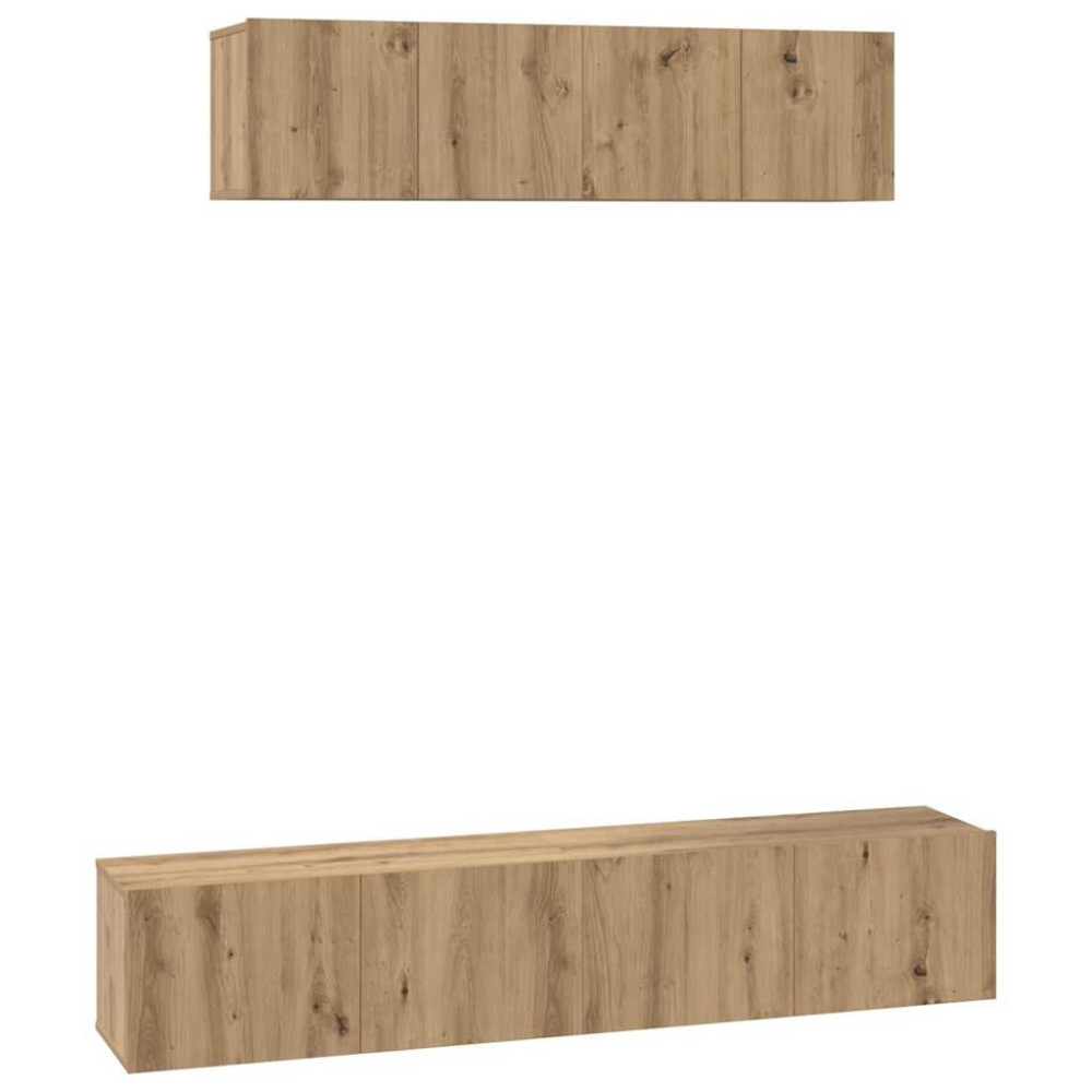 Produktbild för TV-bänkset 4 pcs Artisan Ek Konstruerat trä