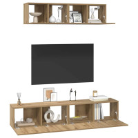 Produktbild för TV-bänkset 4 pcs Artisan Ek Konstruerat trä