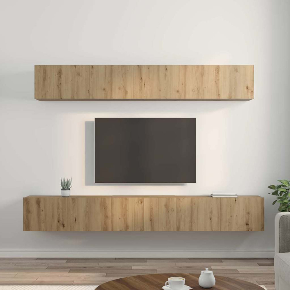 Produktbild för TV-bänkset 5 pcs Artisan Ek Konstruerat trä